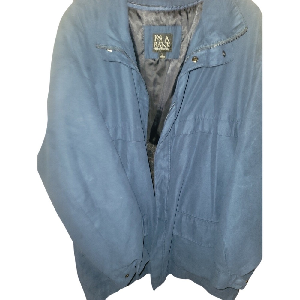 Jos. A. Bank Windbreaker Jacket Rain Coat Plaid Lined‎ Blue Large